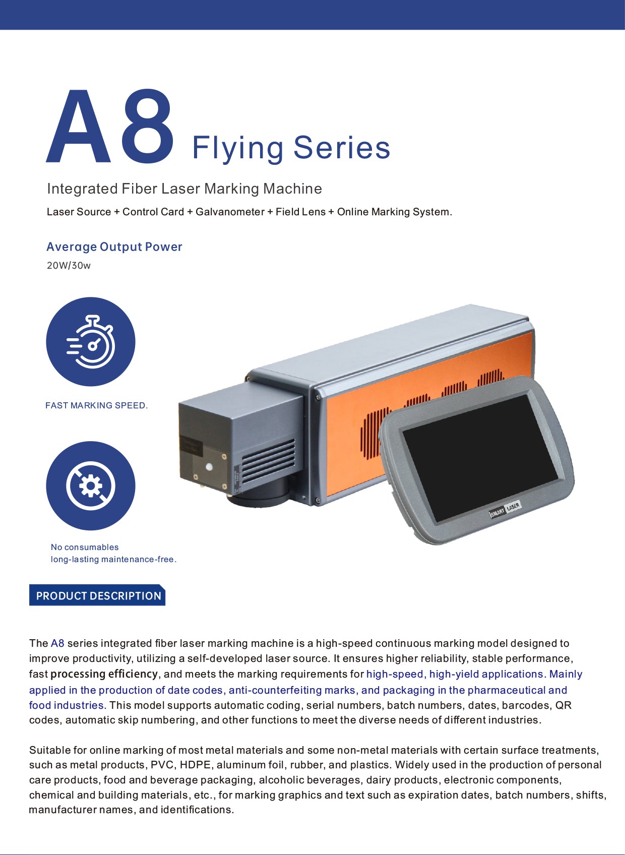 Flying Series Integrated Fiber Laser Marking Machine